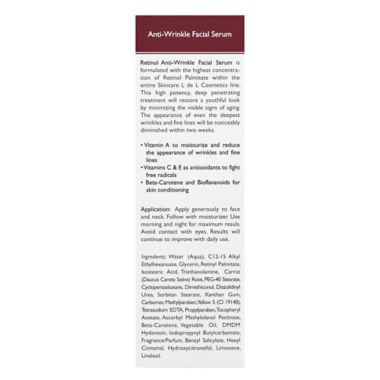 Skincare L de L Cosmetics&reg; 1 fl. oz. Retinol Anti-Wrinkle Facial Serum. View a larger version of this product image.