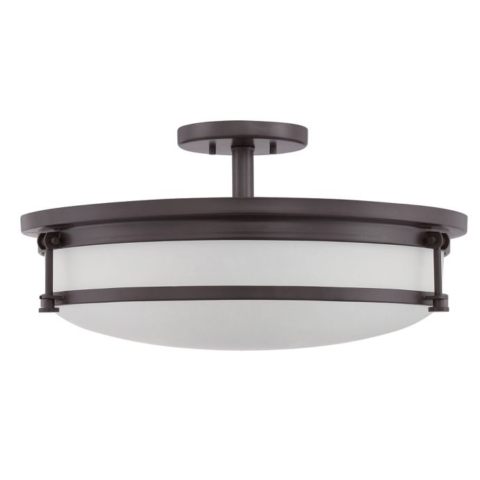 Quoizel Sailor Semi Flush Mount Ceiling Fixture In Western Bronze