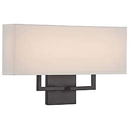 George Kovacs® 2-Light Wall Sconce in Bronze with Fabric Shade