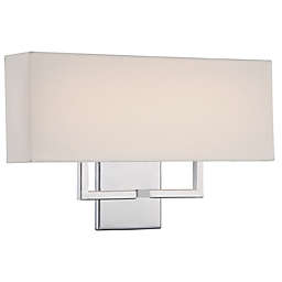 George Kovacs® 2-Light Wall Sconce in Chrome with Linen Shade