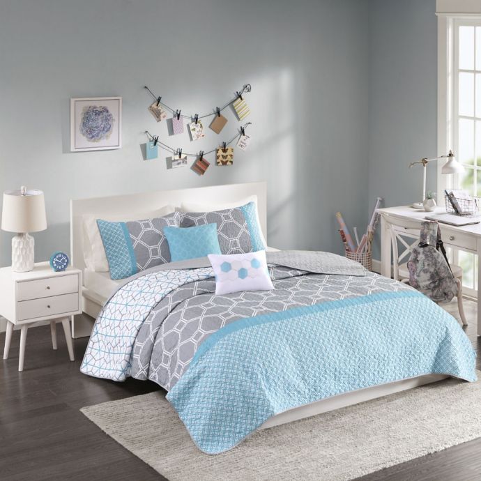 Intelligent Design Clara Coverlet Set In Blue Bed Bath Beyond