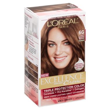 L'Or&eacute;al Paris Excellence Cr&egrave;me Triple Protection 6G Light Golden Brown. View a larger version of this product image.