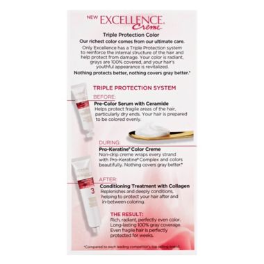 L'Or&eacute;al Paris Excellence Cr&egrave;me Triple Protection 6G Light Golden Brown. View a larger version of this product image.