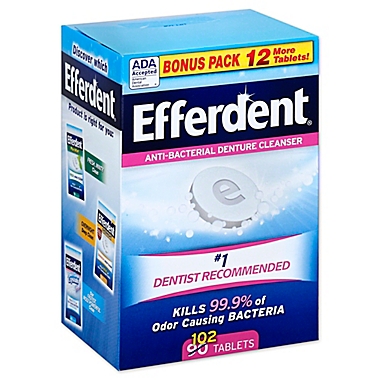 Efferdent&reg; 102-Count Anti-Bacterial Denture Cleanser Tablets. View a larger version of this product image.