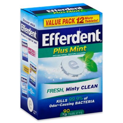 Efferdent&reg; Plus Mint 90-Count Anti-Bacterial Denture Cleanser Tablets
