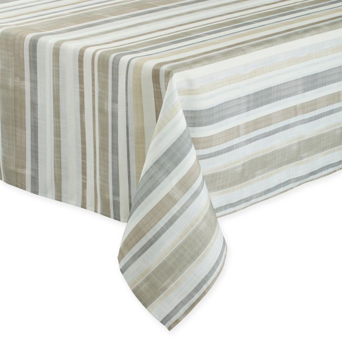 Basics Neutral Stripe Tablecloth Bed Bath & Beyond