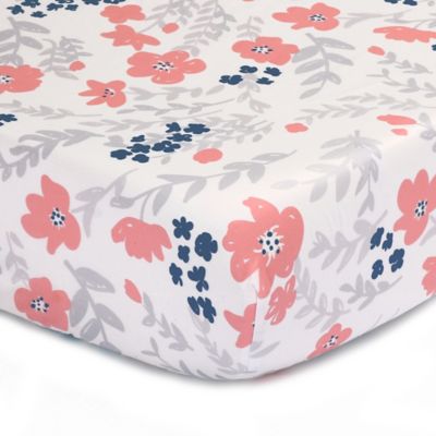 coral fitted crib sheet