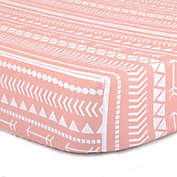 The Peanutshell&trade;  Tribal Fitted Crib Sheet in Coral
