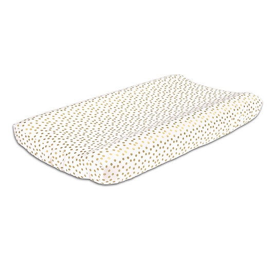 Alternate image 1 for The Peanut Shell™ Confetti Changing Pad Cover in Gold