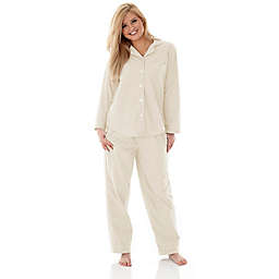 Micro Flannel Large 2-Piece Pajama Set in Ivory