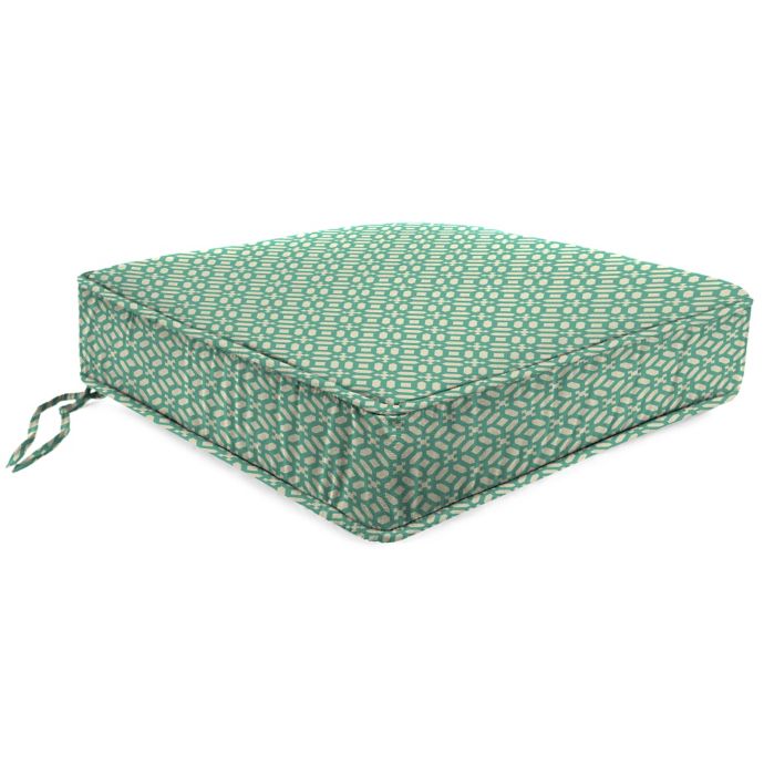 Outdoor Boxed Edge Seat Cushion in In the Frame Oasis | Bed Bath & Beyond