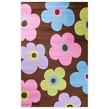 Concord Global Alisa Ditsy Flowers Rug in Brown. View a larger version of this product image.