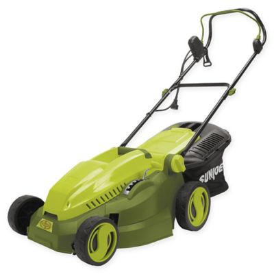 sun joe 15 inch corded electric lawn mower mulcher in green bed bath and beyond canada