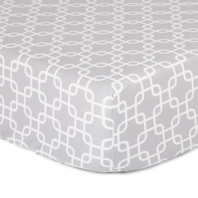 The Peanutshell™ Geometric Fitted Crib Sheet in Grey Bed Bath & Beyond