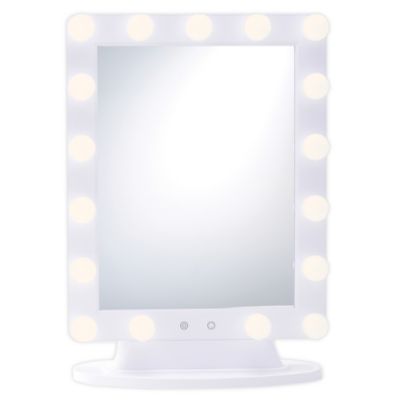 Hollywood 1x LED Vanity Makeup Mirror with Bulb Lights in White