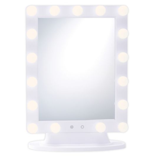 Hollywood 1x Led Vanity Makeup Mirror With Bulb Lights In White Bed Bath Beyond
