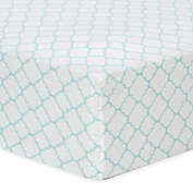 Trend Lab&reg; Quatrefoil Flannel Fitted Crib Sheet in Mint