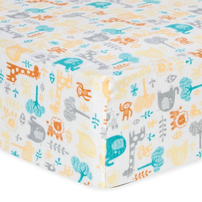 Trend Lab® Lullaby Zoo Flannel Fitted Crib Sheet | buybuy BABY