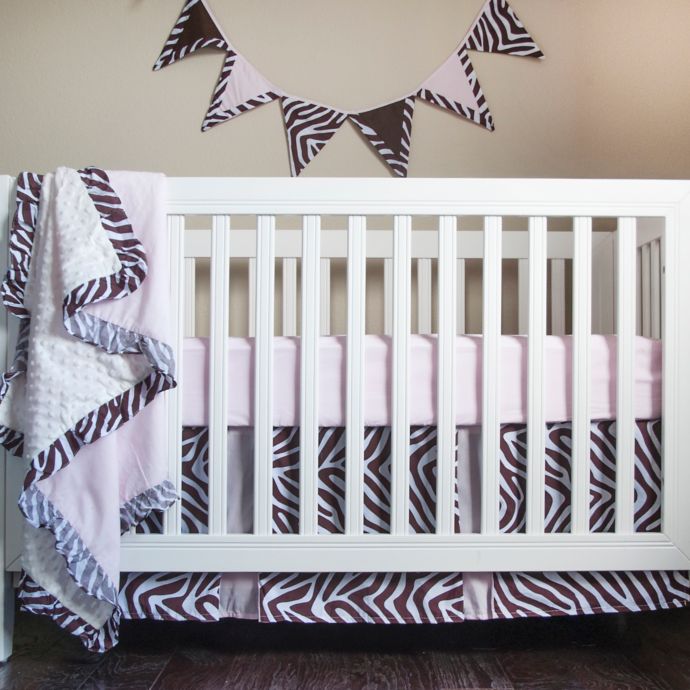 Pam Grace Creations Zara Zebra 4 Piece Crib Bedding Set Bed Bath