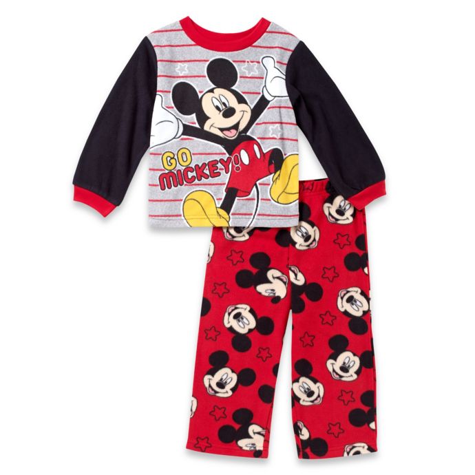 Disney® Mickey 2-Piece PJs in Red | Bed Bath & Beyond