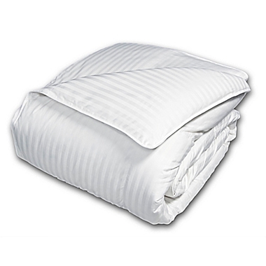 Damask Goose Down and Feather Twin Comforter in White. View a larger version of this product image.