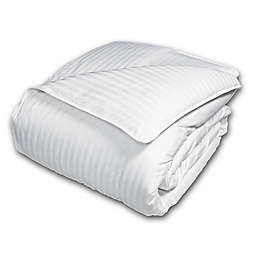 Damask Goose Down and Feather King Comforter in White