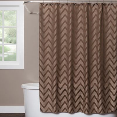 brown chevron shower curtain