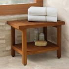 Alternate image 3 for Teak Wood Oversized Shower Bench with Shelf