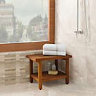 Alternate image 4 for Teak Wood Oversized Shower Bench with Shelf