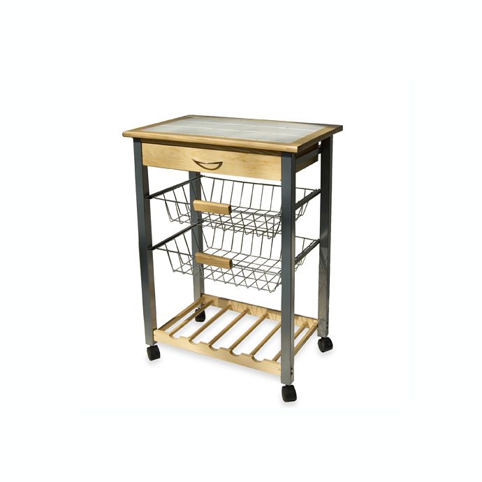 Rolling Kitchen Cart With Two Baskets Bed Bath Beyond