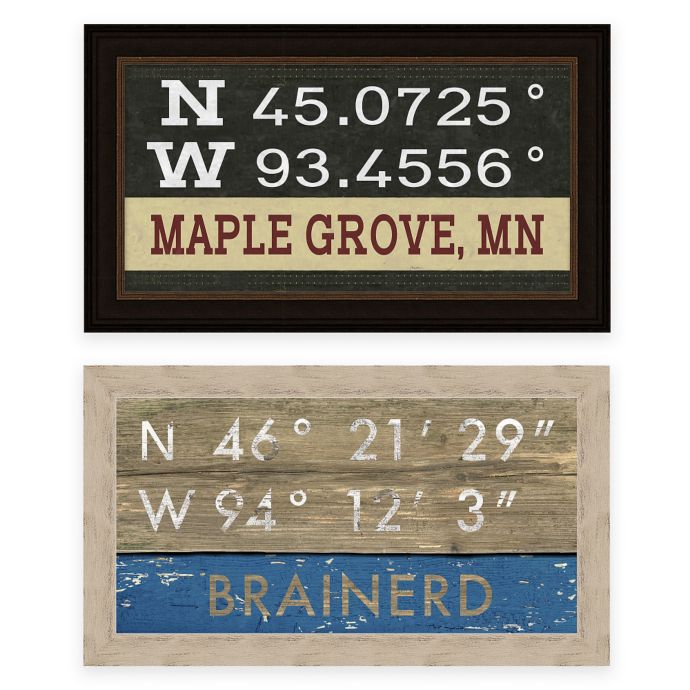 Framed Lake Vermillion, MN, Coordinates Wall Art | Bed ...