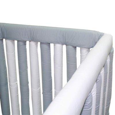Go Mama Go 30-Inch x 6-Inch Cotton Couture Teething Guards in Grey/White (Set of 2)