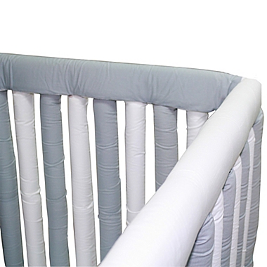 Go Mama Go 30-Inch x 12-Inch Cotton Couture Teething Guards in Grey/White (Set of 2). View a larger version of this product image.