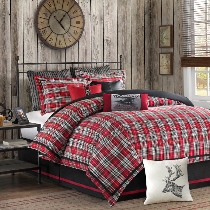 Woolrich Williamsport Comforter Set in Red/Grey | Bed Bath