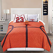 B-Ball 3-Piece Reversible Twin Comforter Set in Orange
