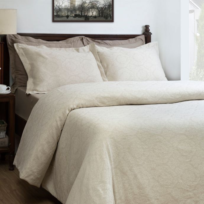 Maspar Damask Jacquard Duvet Cover Set In Neutral Bed Bath Beyond