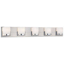 Convex Wall-Mount Bathroom Bar Lighting Collection in Chrome