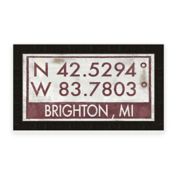 Brighton, Michigan Coordinates 28-Inch x 16-Inch Framed Wall Art