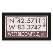 Bloomfield, Michigan Coordinates 28-Inch x 16-Inch Framed Wall Art
