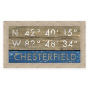 Chesterfield, Michigan Coordinates 28-Inch x 16-Inch Framed Wall Art