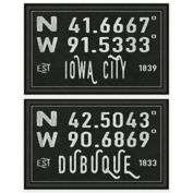 Framed Dubuque, IA, Coordinates Wall Art