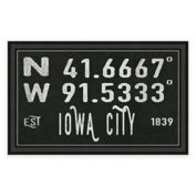 Iowa City, IA, Coordinates 27-Inch x 17-Inch Framed Wall Art