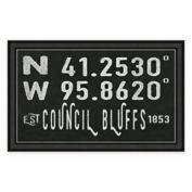 Council Bluffs, IA, Coordinates 27-Inch x 17-Inch Framed Wall Art