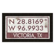 Victoria, Texas Coordinates 28-Inch x 16-Inch Framed Wall Art