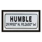 Humble, Texas Coordinates 28-Inch x 16-Inch Framed Wall Art