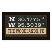 Woodlands, Texas Coordinates 16-Inch x 28-Inch Framed Wall Art