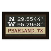 Pearland, Texas Coordinates 16-Inch x 28-Inch Framed Wall Art