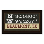 Beaumont, Texas Coordinates 16-Inch x 28-Inch Framed Wall Art