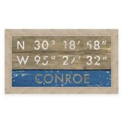 Conroe, Texas Coordinates 28-Inch x 16-Inch Framed Wall Art