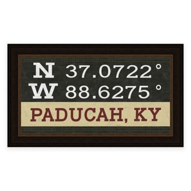 Paducah, Kentucky Coordinates 29-Inch x 17-Inch Framed Wall Art. View a larger version of this product image.